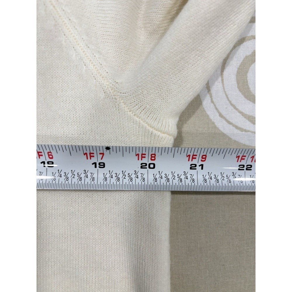 By Design Cream Knit Sweater Women's L Crew Neck Long Sleeve Pullover Top - Picture 6 of 7